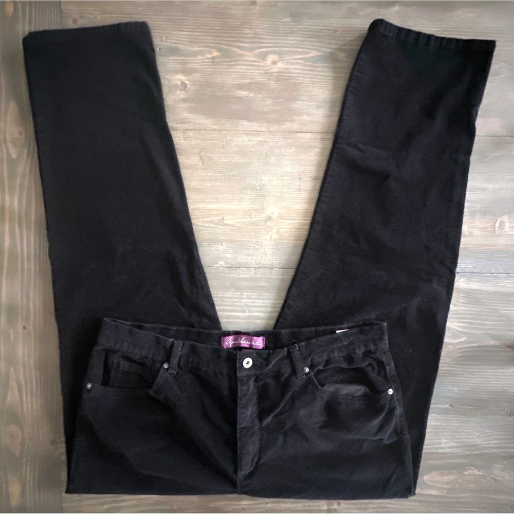 Vintage Gloria Venderbilt Black Stretch Cotton Corduroy Pants Women's Size 18‎